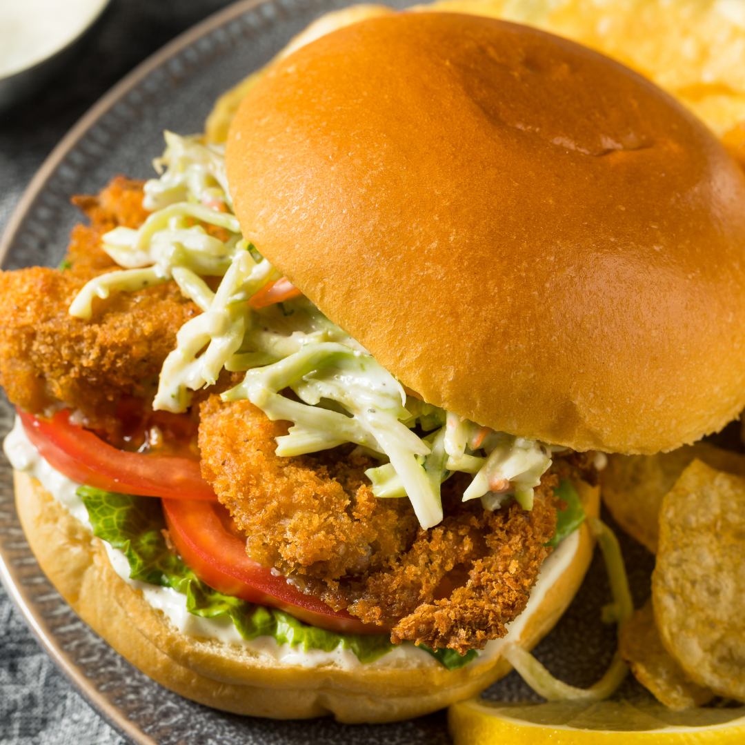 Fried Halibut burger